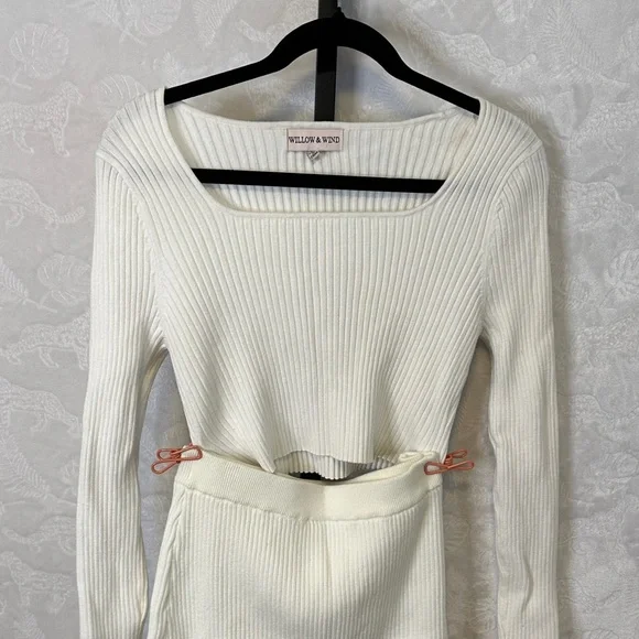 Miller & Rhoads Cream Ribbed Knit Dress - Picture 5 of 5